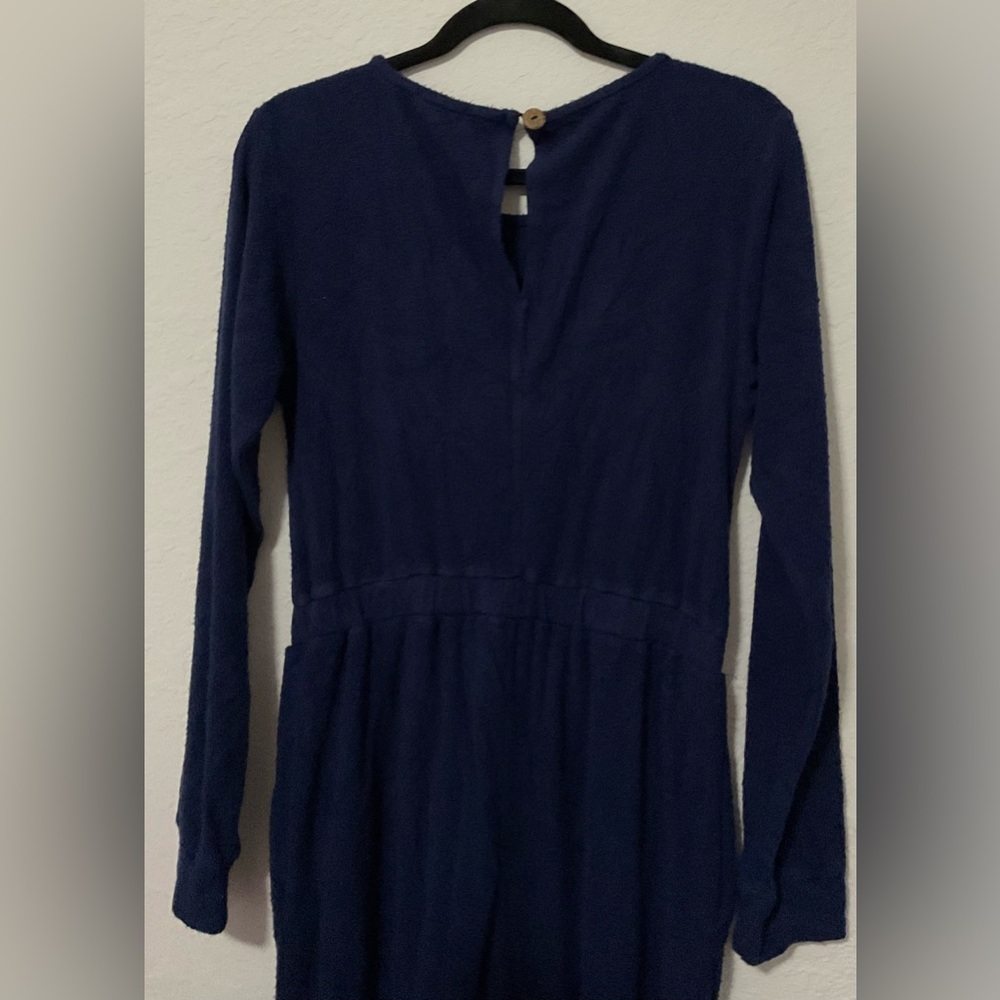 EARTHBOUND Deep Blue Long Sleeve Blouse